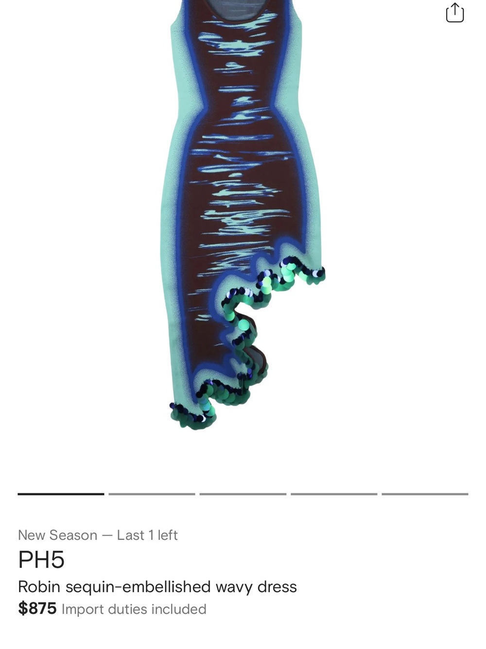 PH5 Robin Wavy High-Low Reversible Midi Dress - Picture 8 of 9